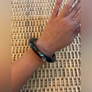 Miriam Salat smoke grey bangle bracelet with crystal details